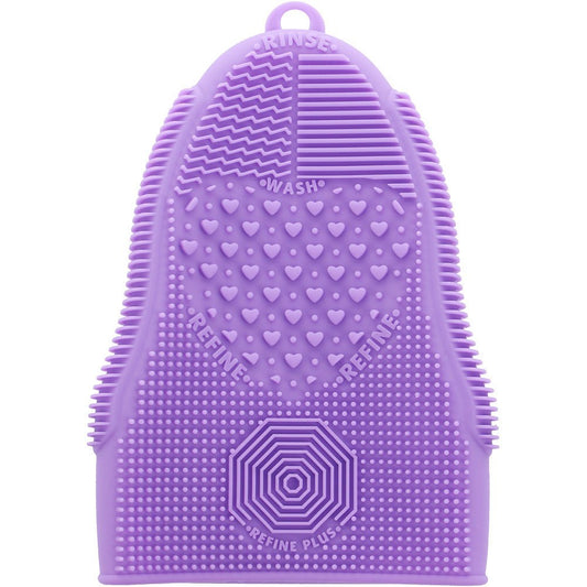 Makeup Brush Cleaner Glove Mat Mitt Silicone Cosmetic Cleaning Scrubber Tool Face Brushes and Eye Brush Washing Pad Purple