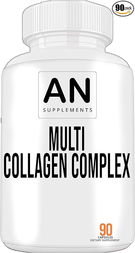 Multi Collagen Complex Capsules - Type I, II, III, V, & X - Collagen Protein Blend for Hair, Skin, Nails & Joints - Collagen Pills for Men & Women - 90 Collagen Capsules