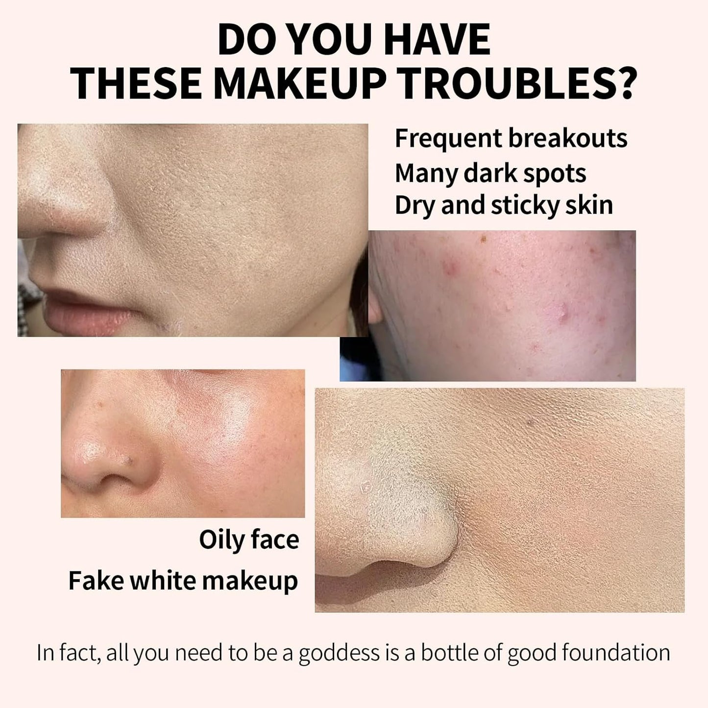 6-in-1 Makeup Infused with 1% Hyaluronic Acid- Matte + Poreless Liquid Foundation For A Glowing & Soft-Focus Look, Suitable for All Skin Types (108 Light, 6-in-1 Makeup Foundation)
