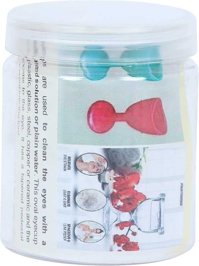 Glass Eye Wash Cup with Engineering Design to Fit Eyes for Effective Eye Cleansing - Eye Shaped Rim, Snug Fit Set of 2 (Pink)