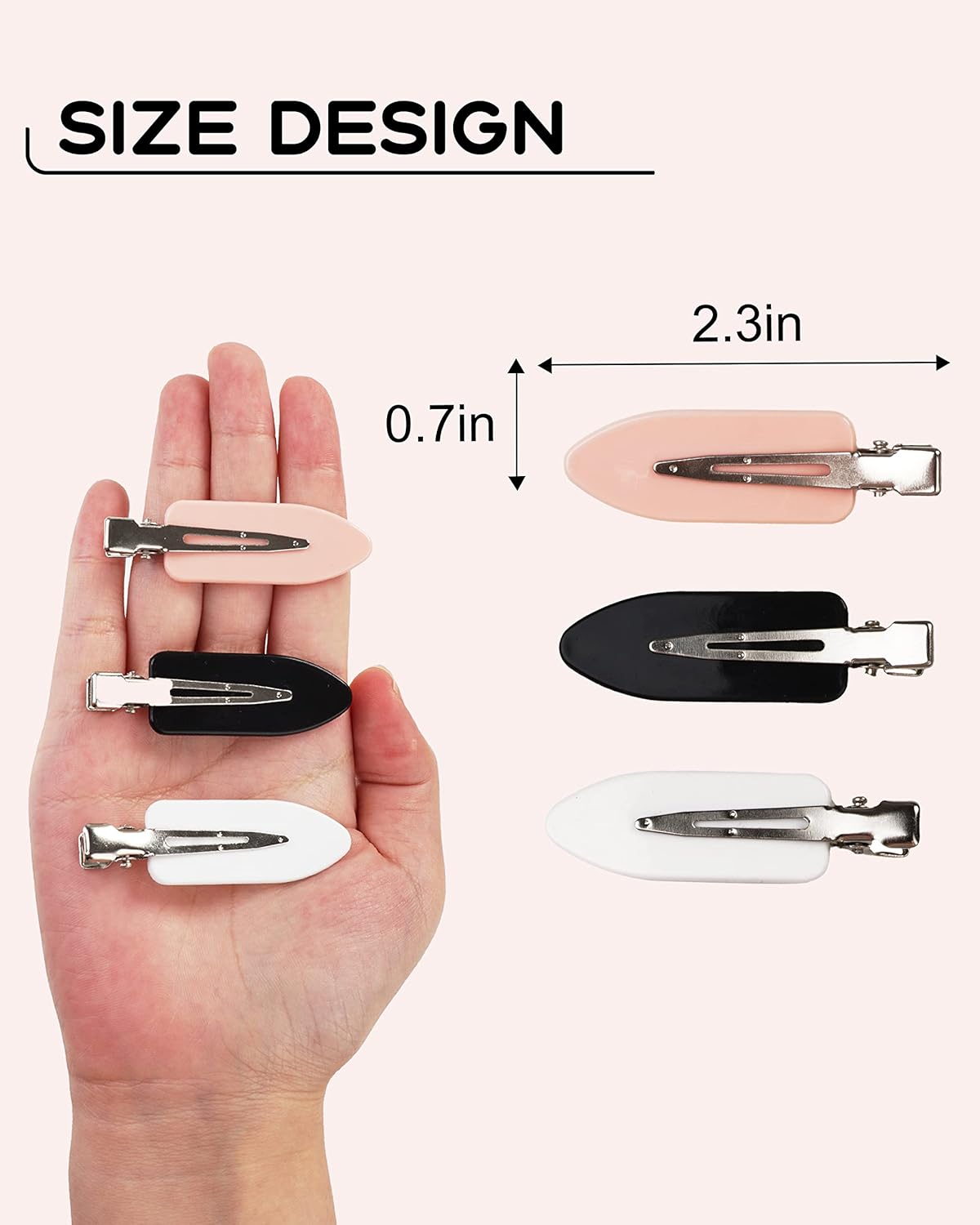 No Bend Hair Clips - 60 Pcs Creaseless Clips for Sectioning, 2.3in Makeup Styling Clips in 3 Colors