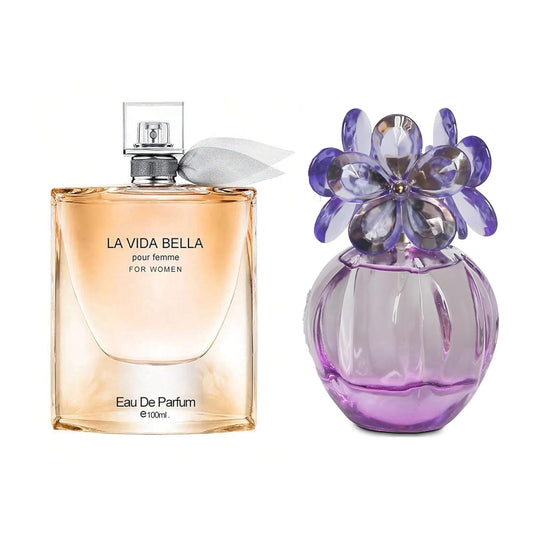 Women's Perfume La Vida Bella& Daicy Blue Combo Set Eau De Parfum Long Lasting Fragrance 3.4 Fl Oz Spray Each for Daily Used