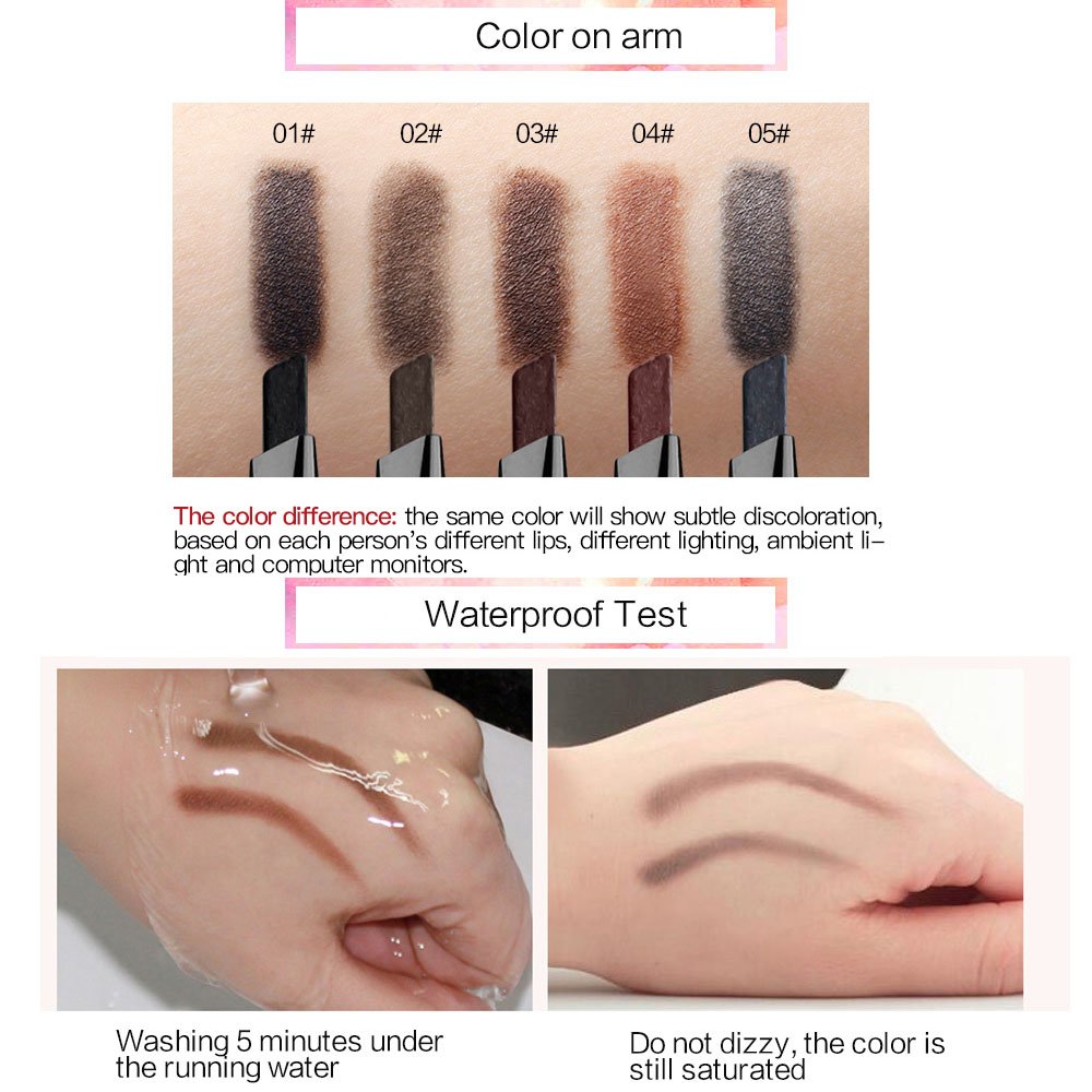 Eyebrow Pencil Black Double Ended Precision Waterproof Brow Cruelty Free(Black #1)