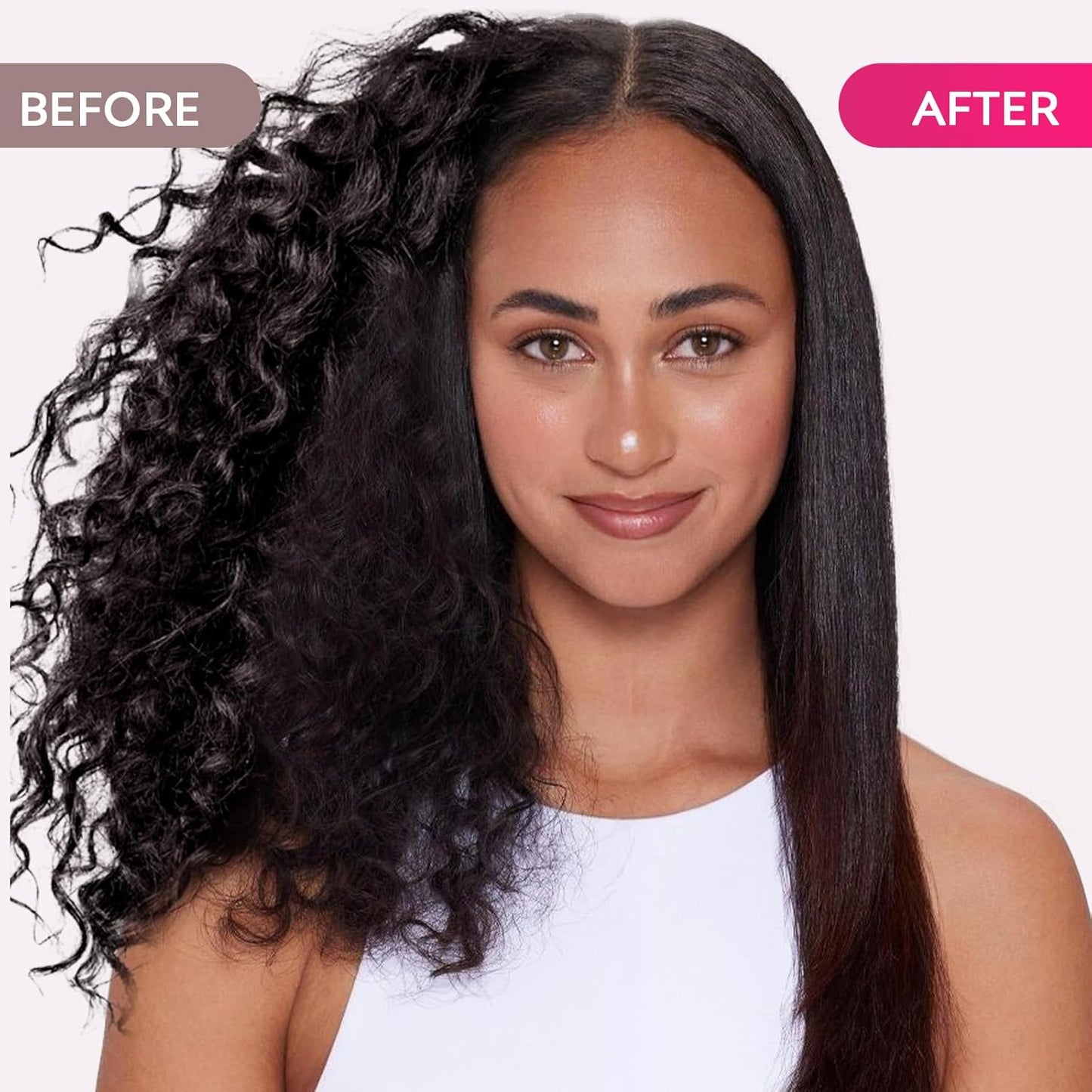 LANVIER Hair Straightener Brush, Ionic Straightening Brush with Infrared, Wide Plate Heated Smoothing Comb with Negative Ions, 32 Temps, Dual Voltage, Flat Iron Comb Styler for All Hair Type