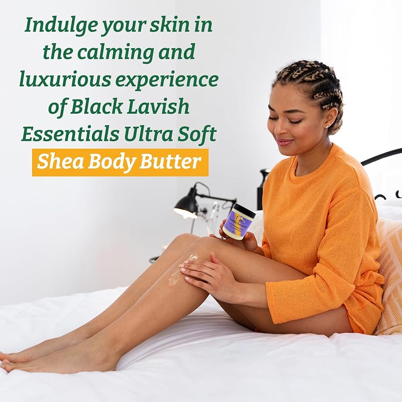 Ultra-Soft Shea Body Butter, Dry Skin Cream for Radiant Moisturized Skin, Natural Hydrating Body Lotion with Aloe Vera, Argan Oil, Rosehip Oil, (Vanilla Lavender, 8oz)