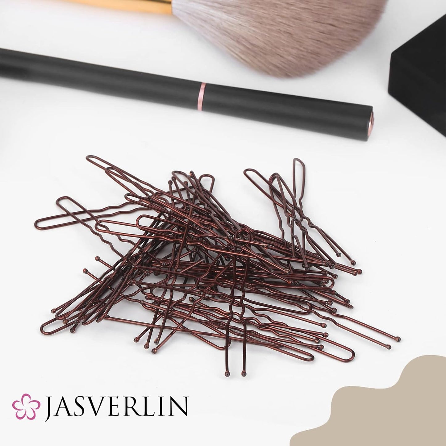 U Shaped Bobby Pins Hair Brown, Bun Hair Pins for Women Styling Long Large Metal Updo Ballet Dance Accessories 2.4 in