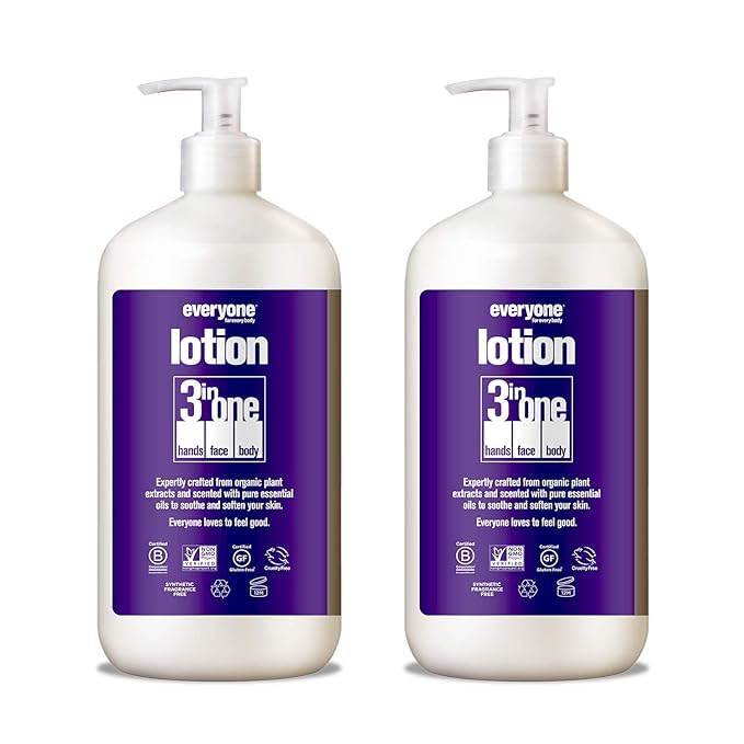Everyone Nourishing Hand and Body Lotion, 32 Ounce (Pack of 2), Lavender and Aloe, Plant-Based Lotion with Pure Essential Oils, Coconut Oil, Aloe Vera and Vitamin E