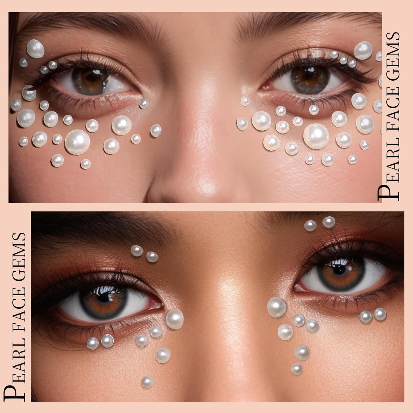 Teenitor Self Adhesive Face & Body Rhinestone Makeup Gems - Festival & Concert Face Jewels, Hair Gems, Stick On Pearls