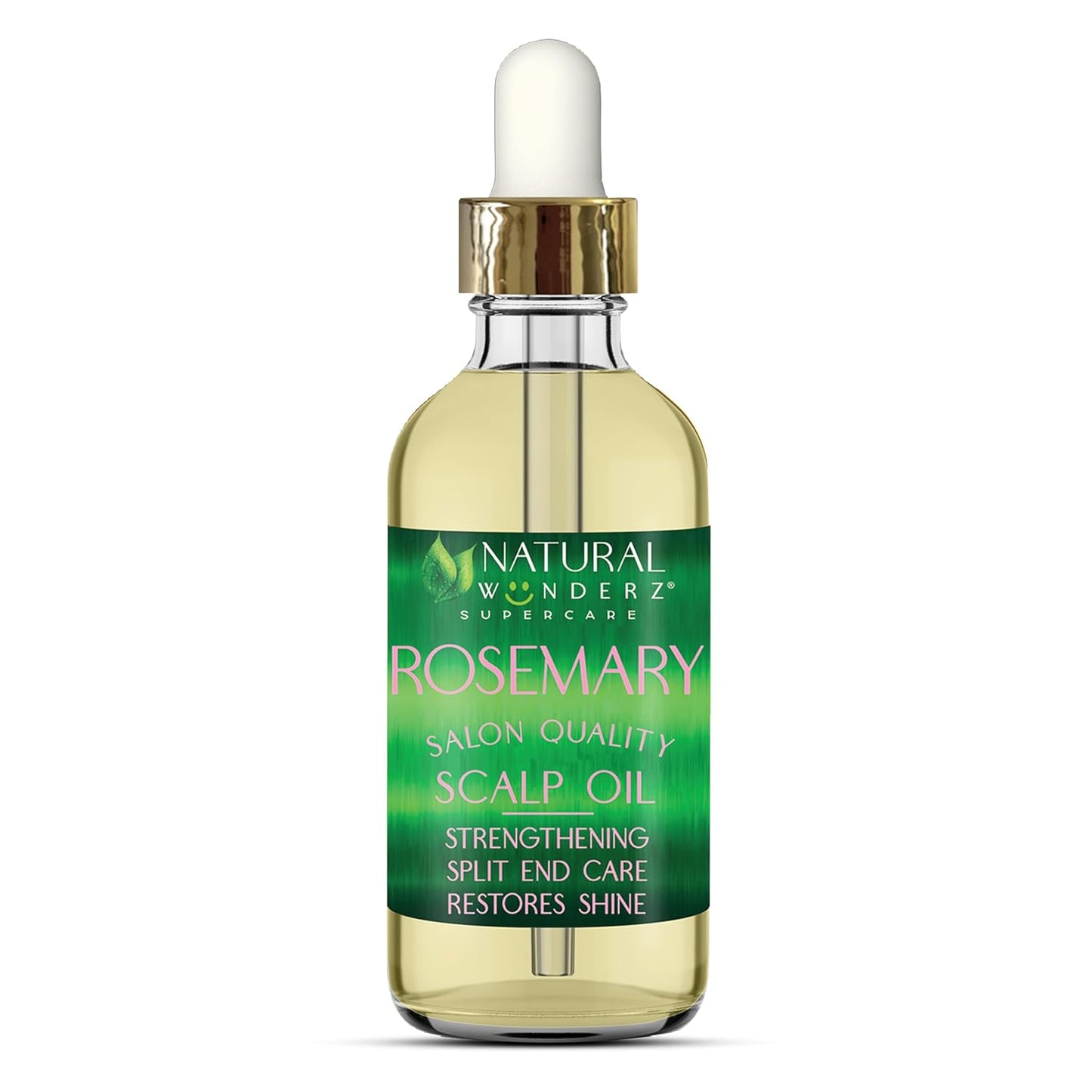 Natural Wunderz Rosemary Hair Oil, Supports Hair Growth, Thickening Serum and Strengthening Split End Case for Dry and Damaged Hair, Sulfate Free and Vegan Friendly, 4 Fl Oz