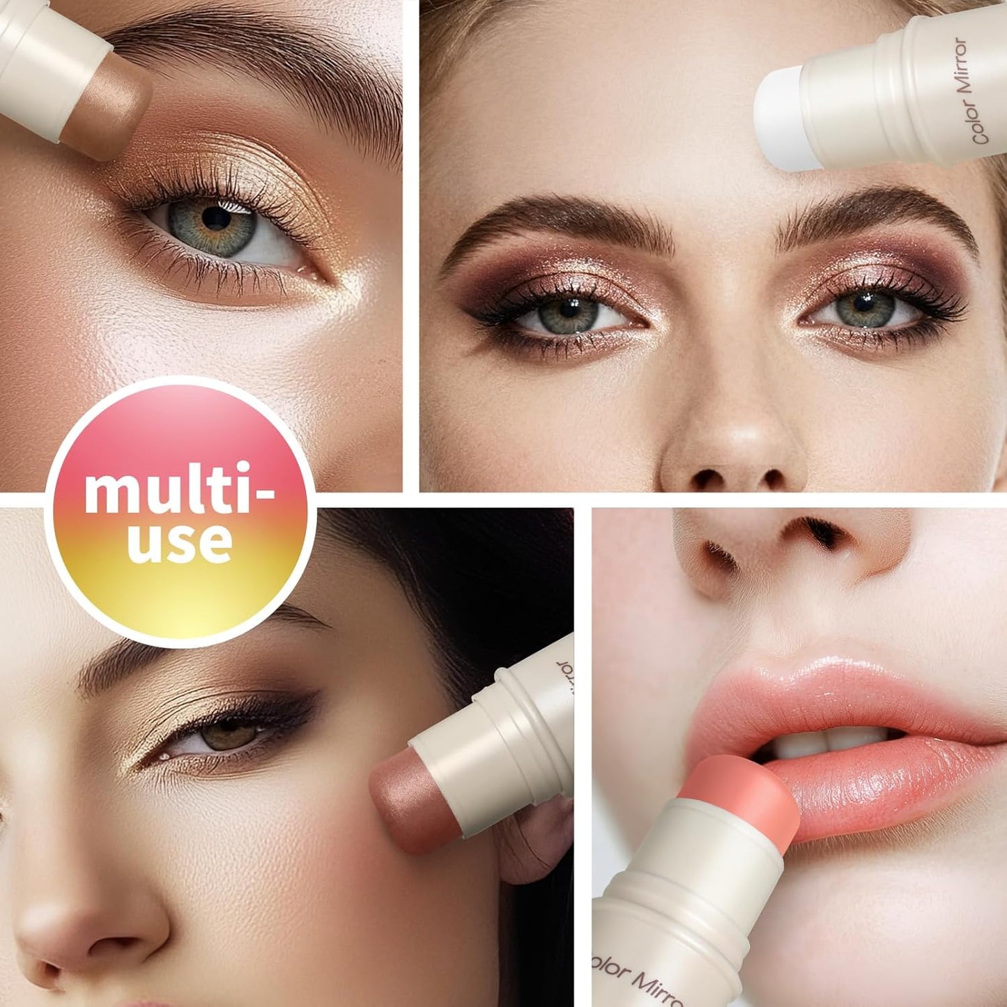 Multi-Use Makeup Stick - Blush, Lipstick, Eyeshadow & Highlighter For All Skin, Buildable Color, Long-Lasting, Lightweight, Natural Soft Finish(15 Champagne Matte), 0.158 oz