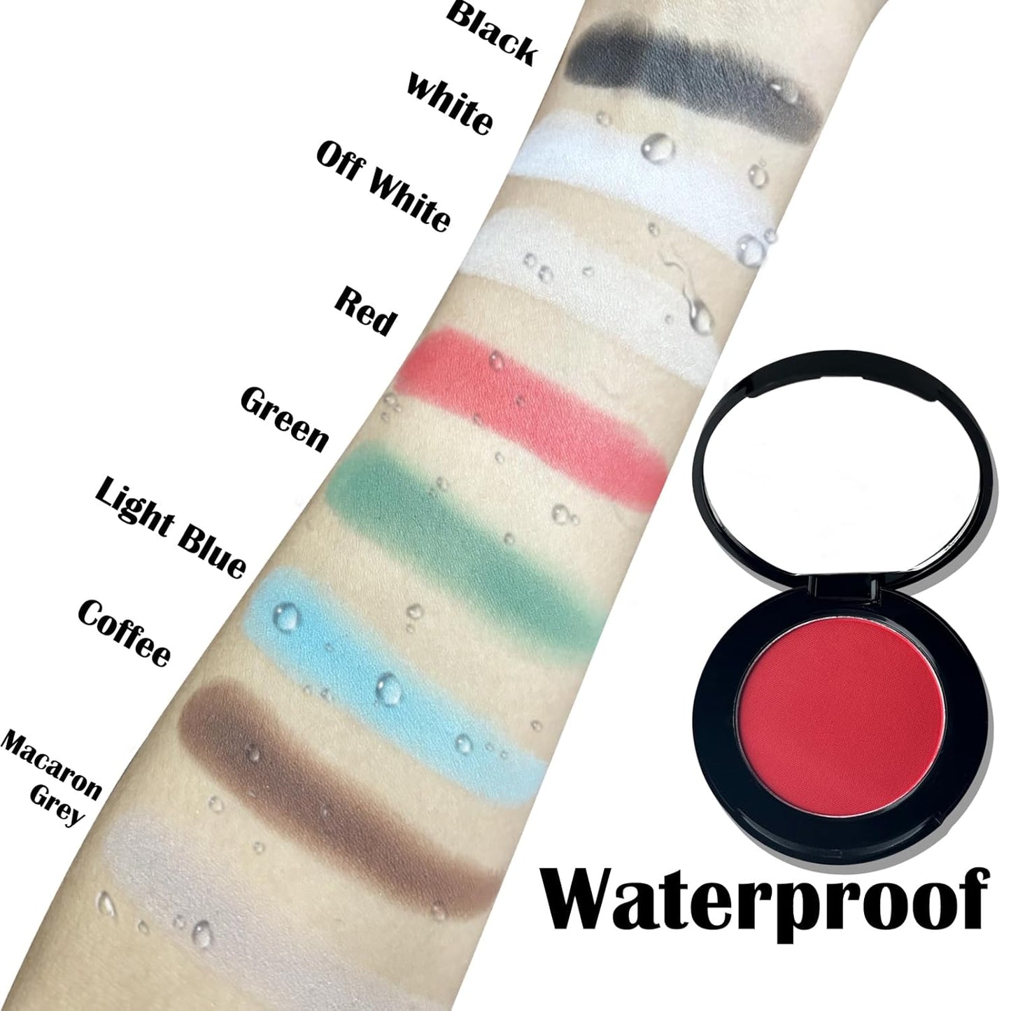 MEICOLY Red Single Eyeshadow with Mirror,Matte Eye Shadow for Halloween Makeup,Pressed Powder Eyeshadow,Matte Shade Eyelid Color Eye Makeup for Women and Girls,High Pigment,Long Wear,Waterproof