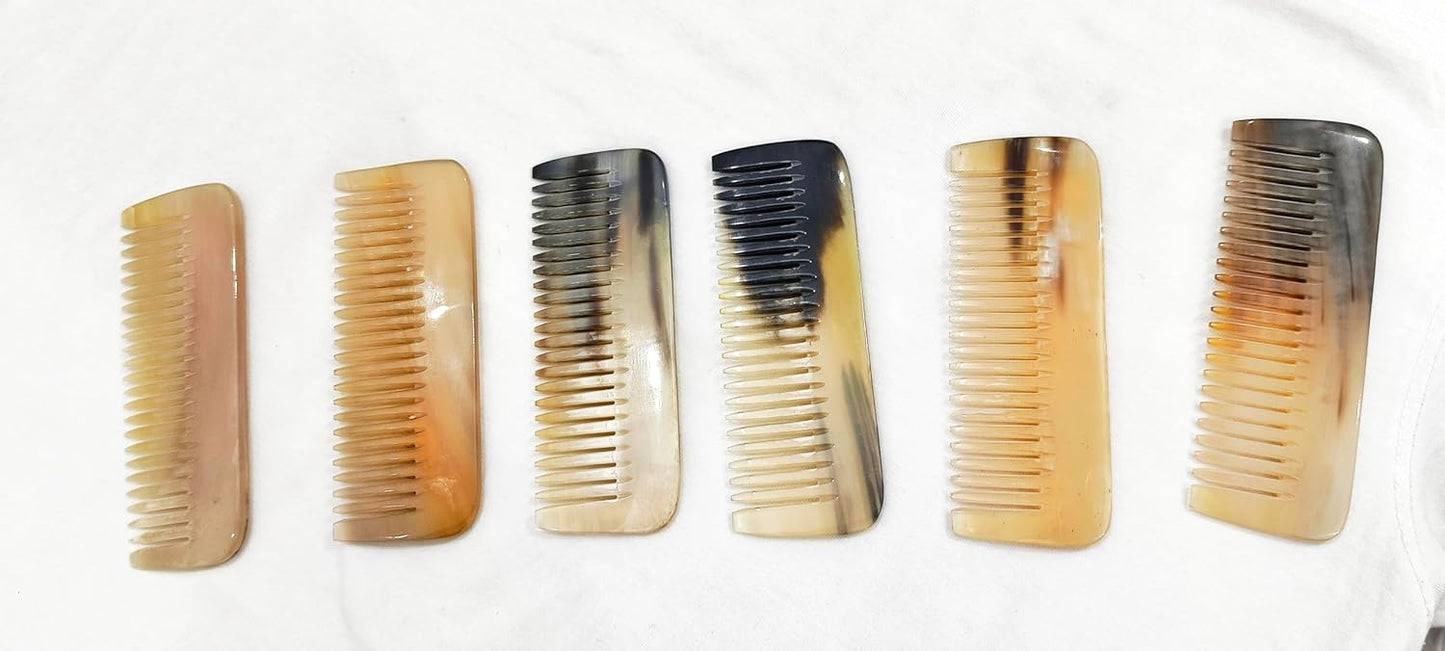 Generic Natural Buffalo Horn Comb, Anti Static, Fine Tooth Hair and Beard Comb (4 Inch)