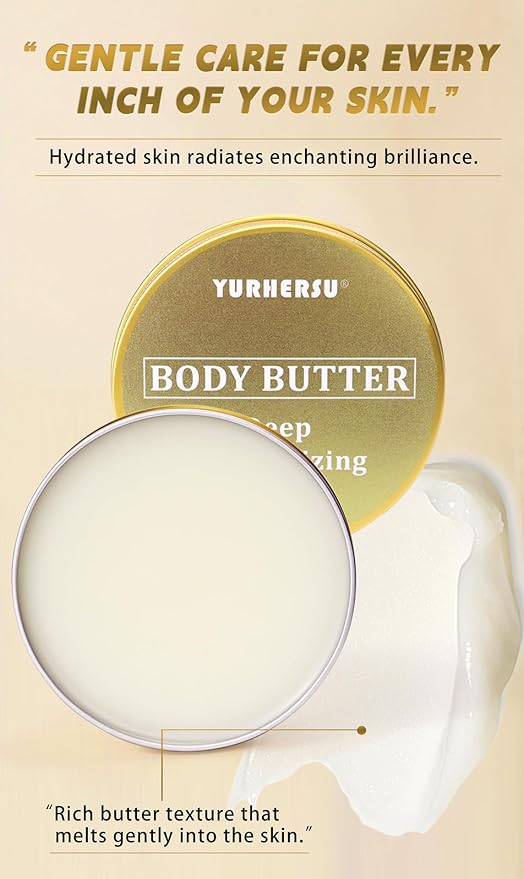 Body Butter Cream, Nourishes Moisturizes Dry Skin, Anti-Drying Anti-Cracking, Quickly Absorbed Non-sticky Improving Skin Elasticity for All Skin (Body Butter, 100 g)