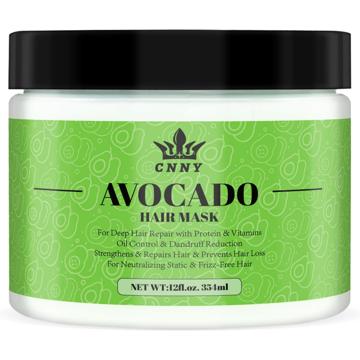 CNNY Avocado & Collagen Deep Repair Hair Mask - 12 oz, Intensive Moisture Conditioning Treatment for Dry Damaged Hair