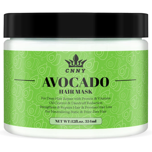 CNNY Avocado & Collagen Deep Repair Hair Mask - 12 oz, Intensive Moisture Conditioning Treatment for Dry Damaged Hair