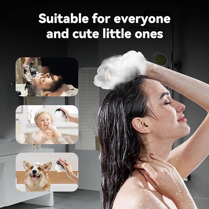 MOCHTERO Handheld Scalp Massager, for Stress Relax Hair Growth,Silicone Hair Brush, Black