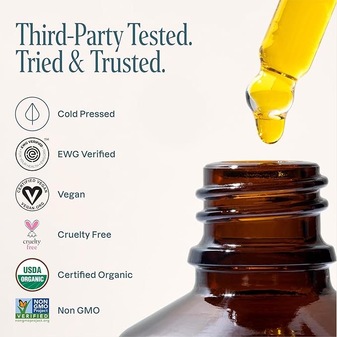 Cliganic Organic Jojoba Oil, 100% Pure (4oz) | Moisturizing for Face, Hair, Skin & Nails | Natural Cold Pressed Hexane Free | Base Carrier Oil (Packaging May Vary)