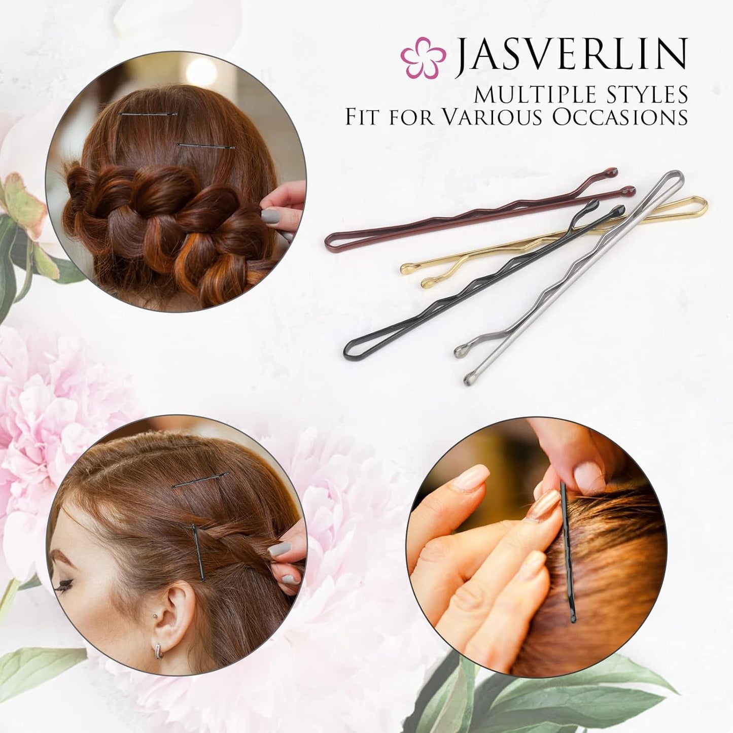 2 inch Bobby Pins Black, Secure Firm Hold Bobbie Hair Pin for Long Thick Thin Women Girls Premium Hair Clips Accessories Decorative Bulk Hairpin 100pcs