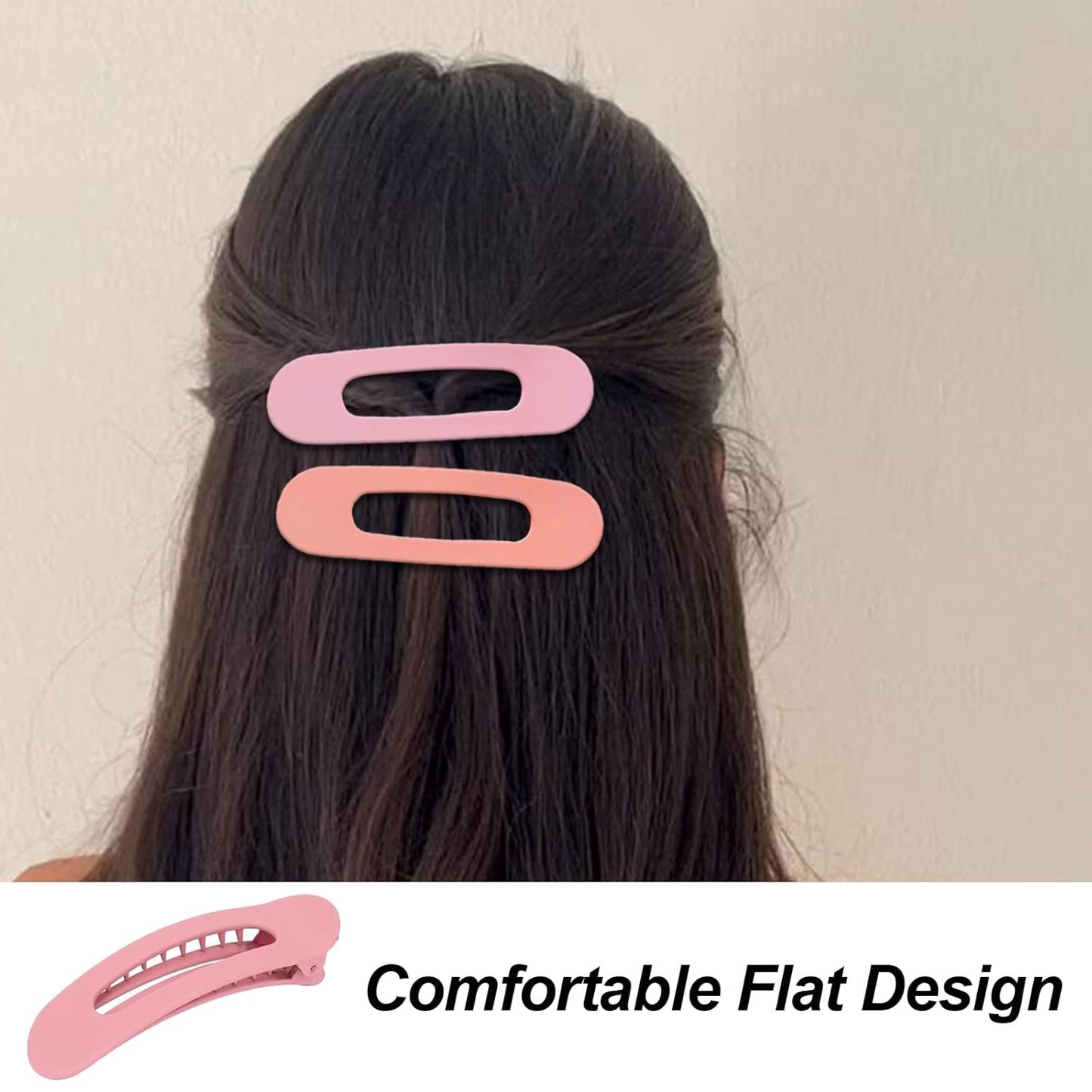 8 PCS Flat Hair Clips for Women French Large Flat Claw Clip for Thick Thin Hair (Color)