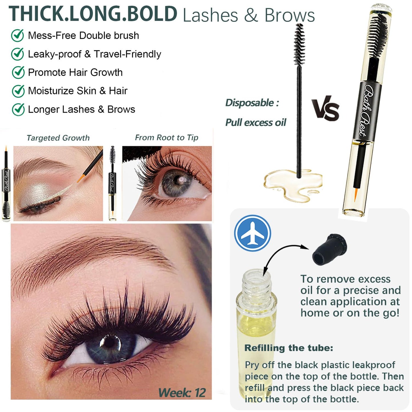 Organic Castor Oil 100% Pure Natural Hair Oil for Hair Growth, Castor oil for Skin Lashes Nails Face Eyelash Eyebrows, Cold Pressed Hexane Free Unrefined USDA Certified 4OZ