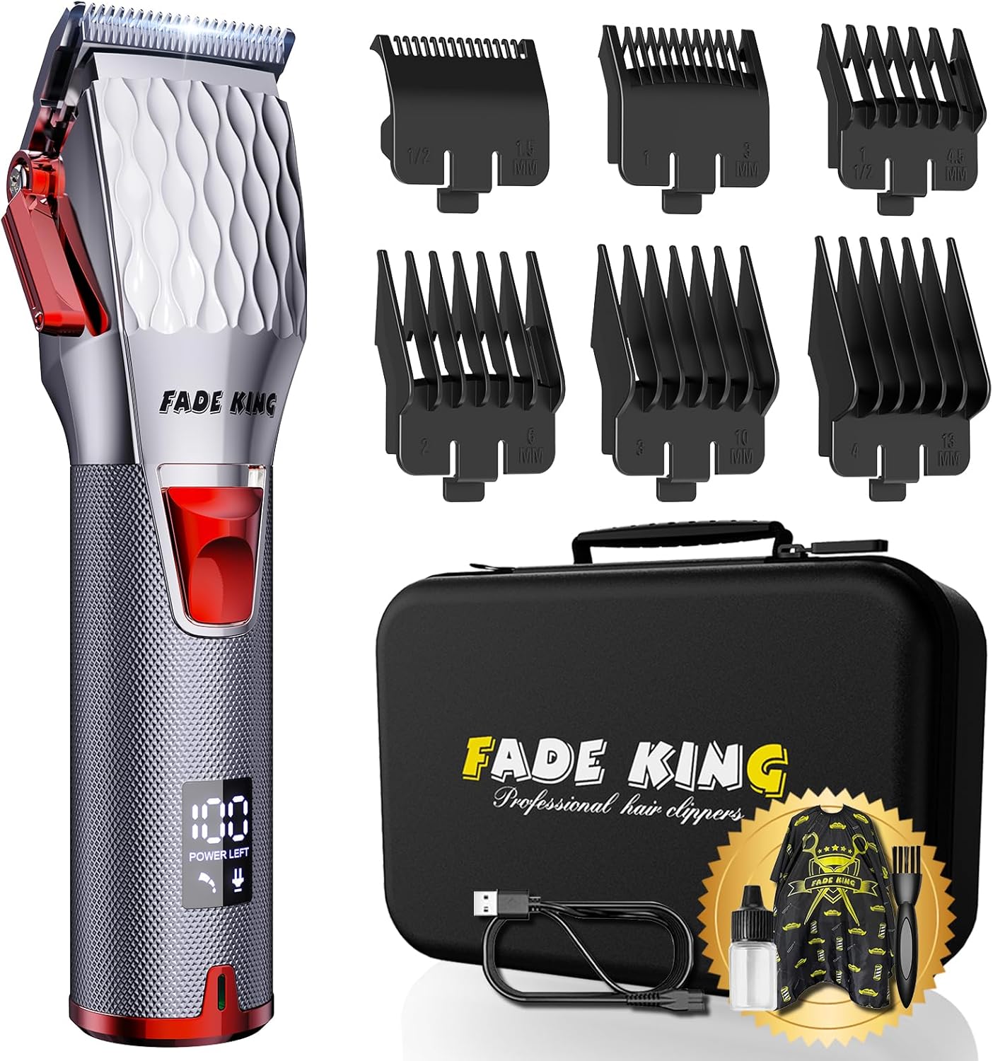 FADEKING® Professional Hair Clippers for Men + 5-in-1 Beard Trimmer