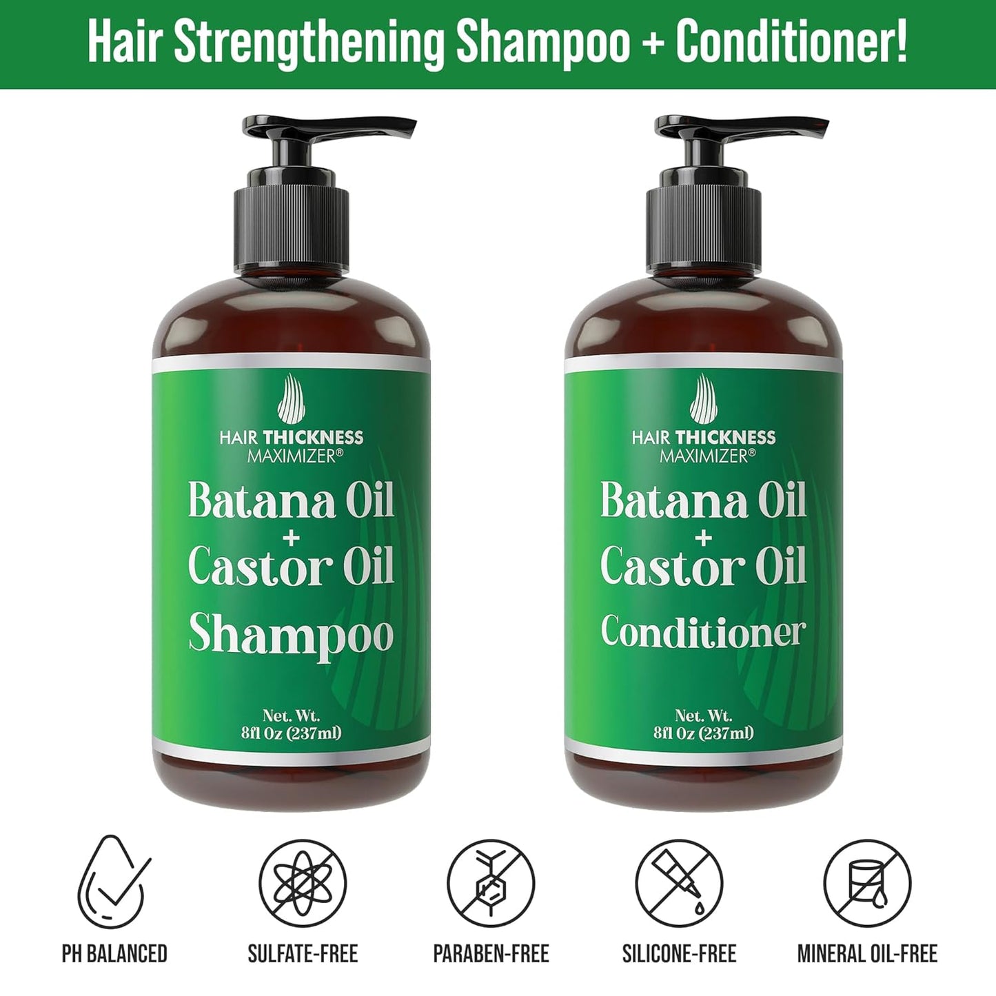 Batana Oil Conditioner for Hair Growth with Castor, Biotin to Strengthen, Soften & Moisturize Hair without Stripping Natural Oils. Color Safe Batana Oil Shampoo and Conditioner For Women, Men