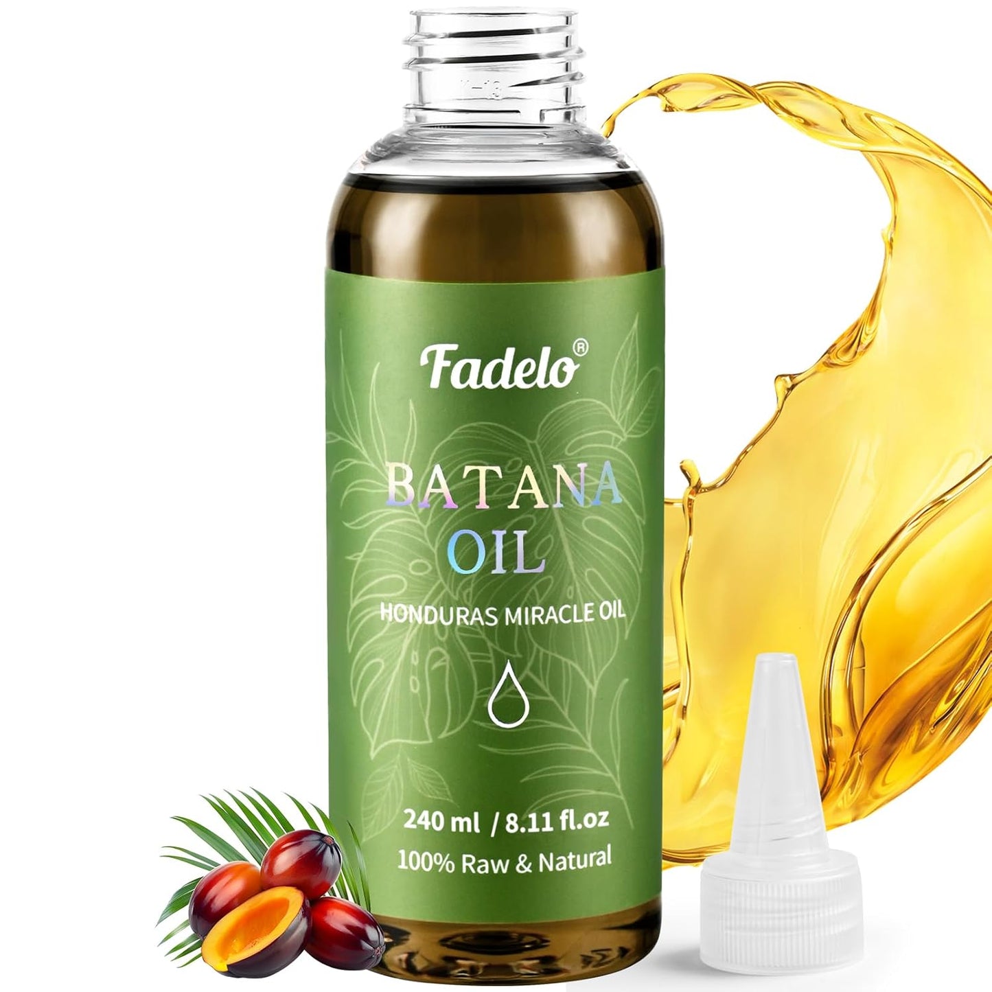 Batana Oil - Dr Sebi Organic Oil for Hair Growth, 100% Raw Pure Natural from Honduras, Deeply Nourishing Scalp for Thicker & Stronger Hair, 8.11 fl oz