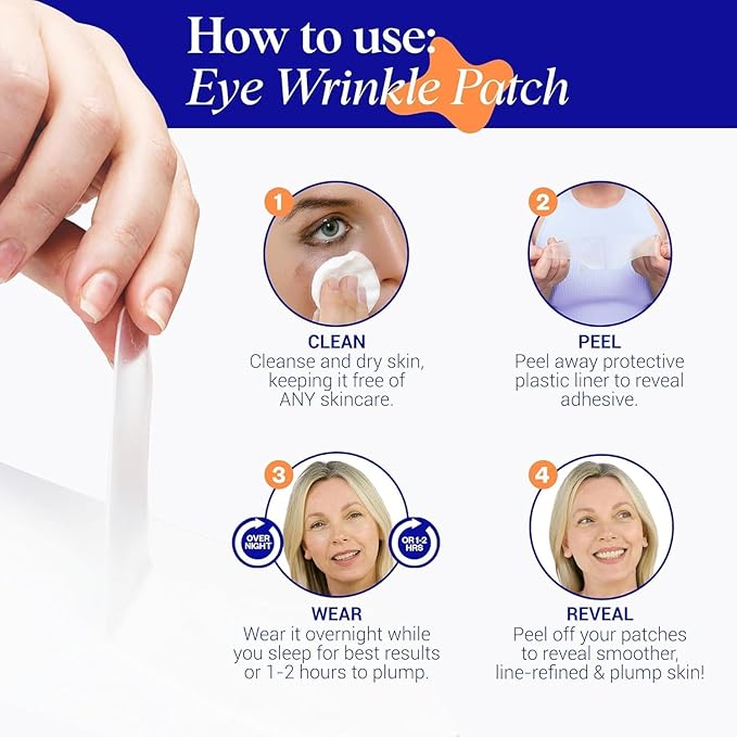 Wrinkles Schminkles Anti-Wrinkle Silicone Patch Bundle – Chest & Under Eye Pads – Reusable Medical Grade Patches for Wrinkles, Fine Lines & Aging Skin – Safe for Sensitive Skin