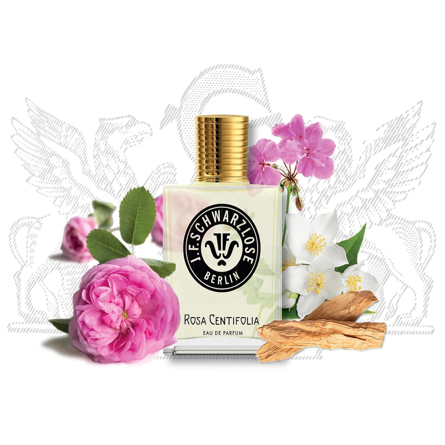 Schwarzlose Rosa Centifolia - Unisex EDP Spray Fragrance - Long Lasting and Captivating Perfume with Geranium, Jasmine, and Vetiver - Body Spray with Floral and Woody Scent - 1.7 oz