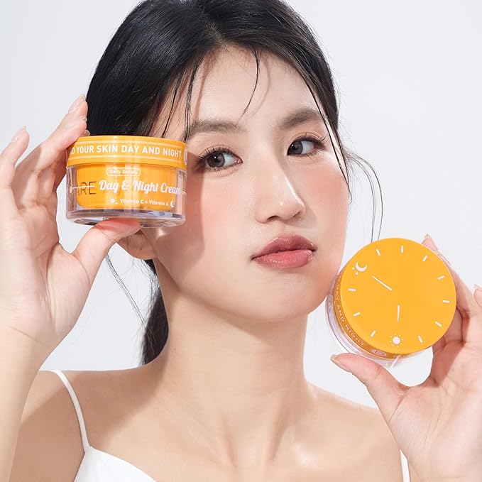 Day & Night Cream Combo，Anti-Wrinkle Hydrating Face Cream with Vitamin C + Firming Renewal Night Cream with Vitamin A，Universal 2-in-1 Formula for All Skin Types, 3.4 Oz