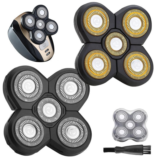 2 Universal 5 Blades Head Shaver Replacement Heads for Head Shaver, Head Shaver Replacement Blades