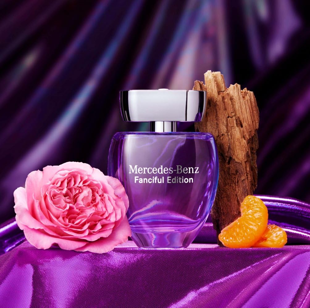 Mercedes Benz Fanciful Eau De Toilette Perfume Spray for Women - 3 Fl Oz - Parfum for Her - Citrus & Musky Scent - Luxury Long Lasting Fragrance with Notes of Mandarin, Rose & Amber wood