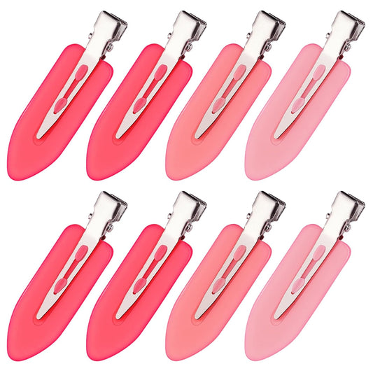 8Pcs No Bend No Crease Hair Clips- Styling Duck Bill Clips Alligator Hair Barrettes for Styling Sectioning, Small Gifts for Women Girl Salon Hairstyle Hairdressing Bangs Waves, Gradient Pink