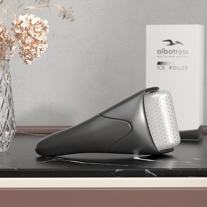 Ice Roller & Gua Sha Set, Skin Care for Face Wrinkles and Puffiness, Self Facial Massage Tools