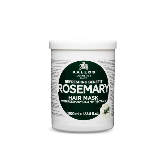 Kallos KJMN Rosemary Hair Mask with Rosemary, Mint & Natural Oils 1000 ml – 33.81 Fl Oz