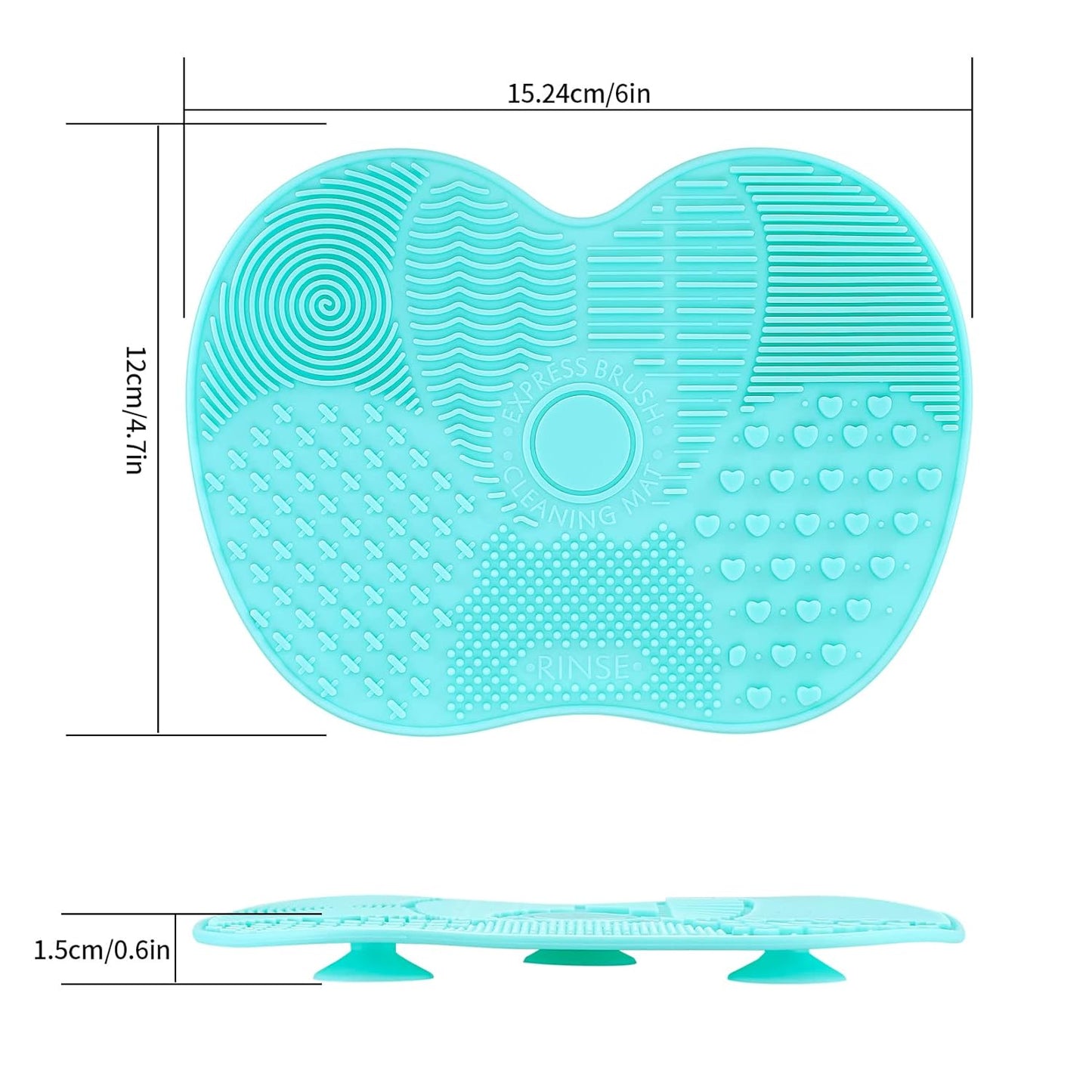 2 Pcs Silicone Make Up Brush Cleaning Mat, Makeup Brush Cleaner Mats, Cosmetic Cleaning Pads, Portable Washing Tool with Suction Cup for Makeup Cosmetic Brushes
