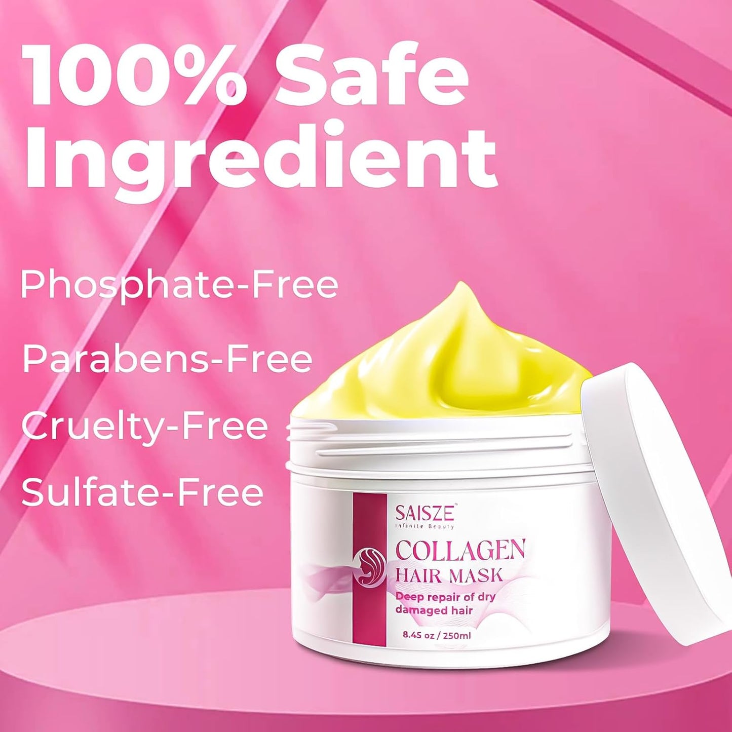 Collagen Hair Mask for Dry Damaged Hair, 8.45 Oz, Keratin Hair Mask, Deep Repair Conditioning, Hydration and Shine