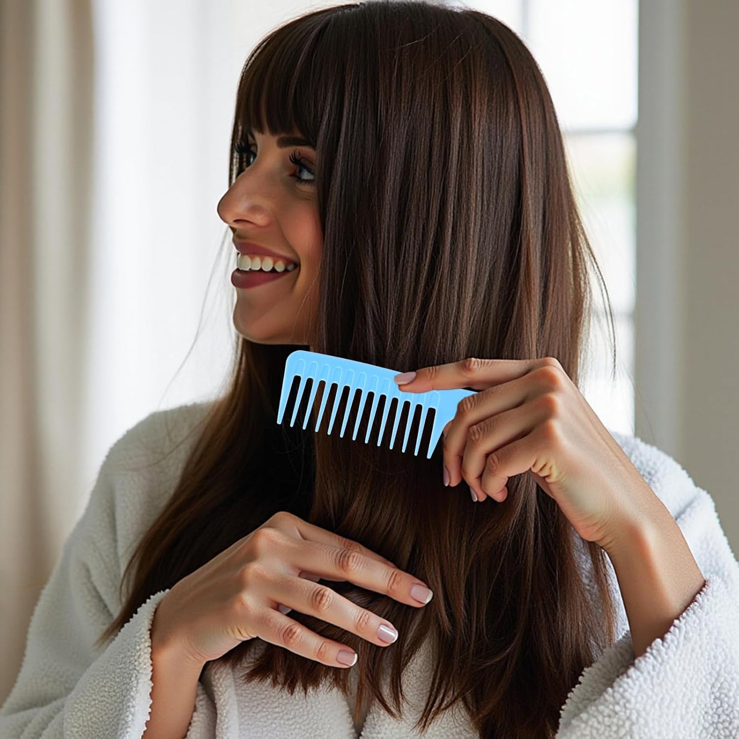 100 Pieces Colorful Pocket Comb Bulk Detangling Wide Tooth Flat Hair Comb with Round Handle for Women Men Barber Blending Curly Long Wet Hair Cutting, 4 Colors