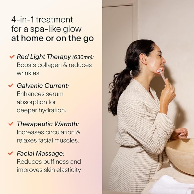 Solawave Skincare Wand & Serum – 4-in-1 Galvanic Current, Face Massager, & Red Light Therapy Wand – 1 Oz Activating Serum for Anti-Aging, Wrinkle Reduction, Face Lift & Hyperpigmentation Skin Care