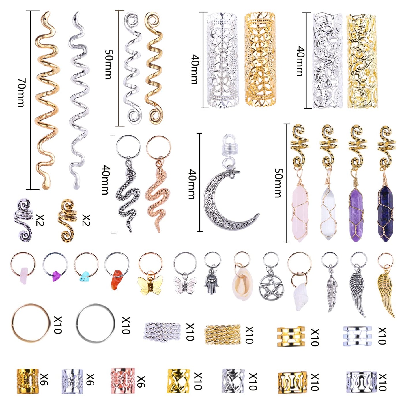 Leeven 150 PCS Dreadlock Jewelry Hair Crystals for Locs Beads Braid Accessories Hair Jewels for Braids Hair Beads for Braids for Women Hair Crystals for Locs