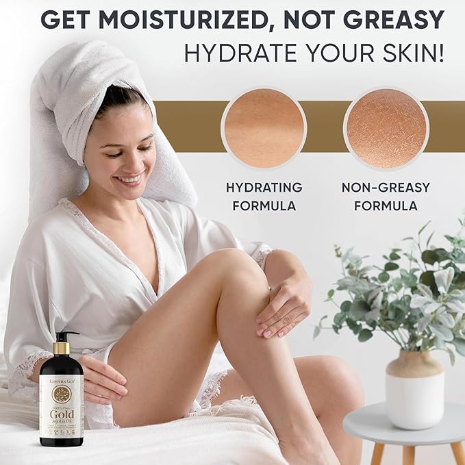 Organic Jojoba Oil 16 oz - 100% Pure & Natural Jojoba Massage Oil for Hair, Skin, Body, & Face - Natural Cold Pressed Unrefined - Hexane Free Massage Oil for Massage Therapy & Date Night