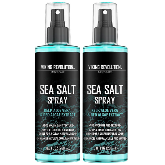 Viking Revolution Sea Salt Spray for Hair Men - Hair Texturizing Sprays with Kelp, Aloe Vera & Red Algae Extract - Surf Sprays to Add Volume and Texture- Sea Salt for Men Beach Hair Spray (2 pack)
