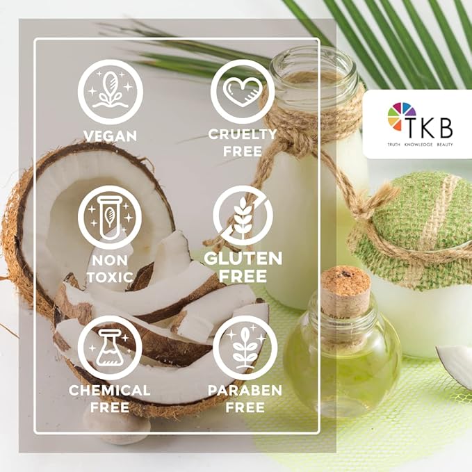 TKB Fractionated Coconut Oil| Pure Coconut Oil for Skin, Hair, Body| Lip Gloss Making, Lip Moisturizer (8floz (237ml))