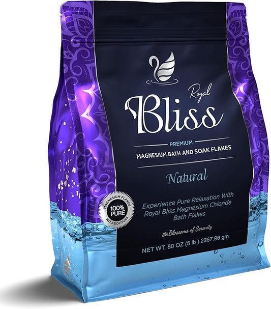 Magnesium Bath & Foot Soak Flakes, Epsom Salt Alternative, High-Absorption Minerals, Natural Salts for Relaxation, Wellness & Muscle Relief, Ideal for Soaking, Recovery, and Stress Relief 5LB