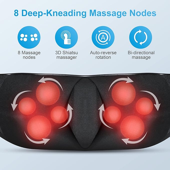 COMFIER Cordless Hair Scalp Massager- Electric Head Massager with Kneading 84 Massage Nodes, Handheld Portable Head Scratcher Massager for Hair Growth, Neck Back Massager with Heat, Shiatsu Neck & S