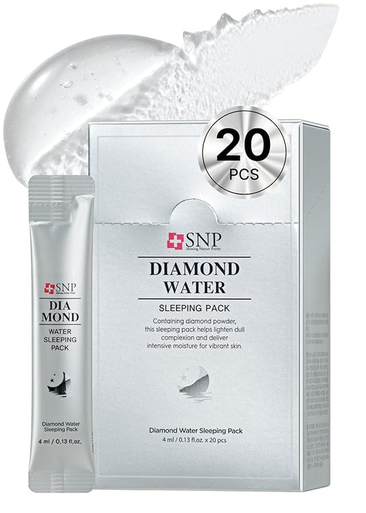 [K Beauty Snp] Overnight Diamond Night Cream | Travel Size Individual Packaging | Hydrating and Moisturizing for All Skin Types | Korean Face Skincare | Overnight Travel Facial Skin Care | 20 Pack