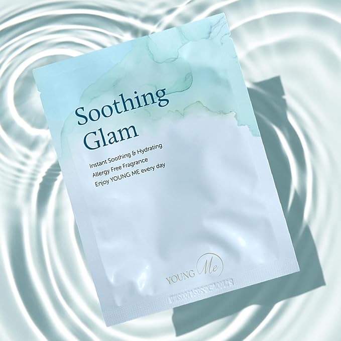 YoungMe Soothing Glam Facial Sheet Mask - 1 Sheets Face Masks | Korean Face Mask Skincare - Deep Real Masks for Sensitive Skin or All Skin Types