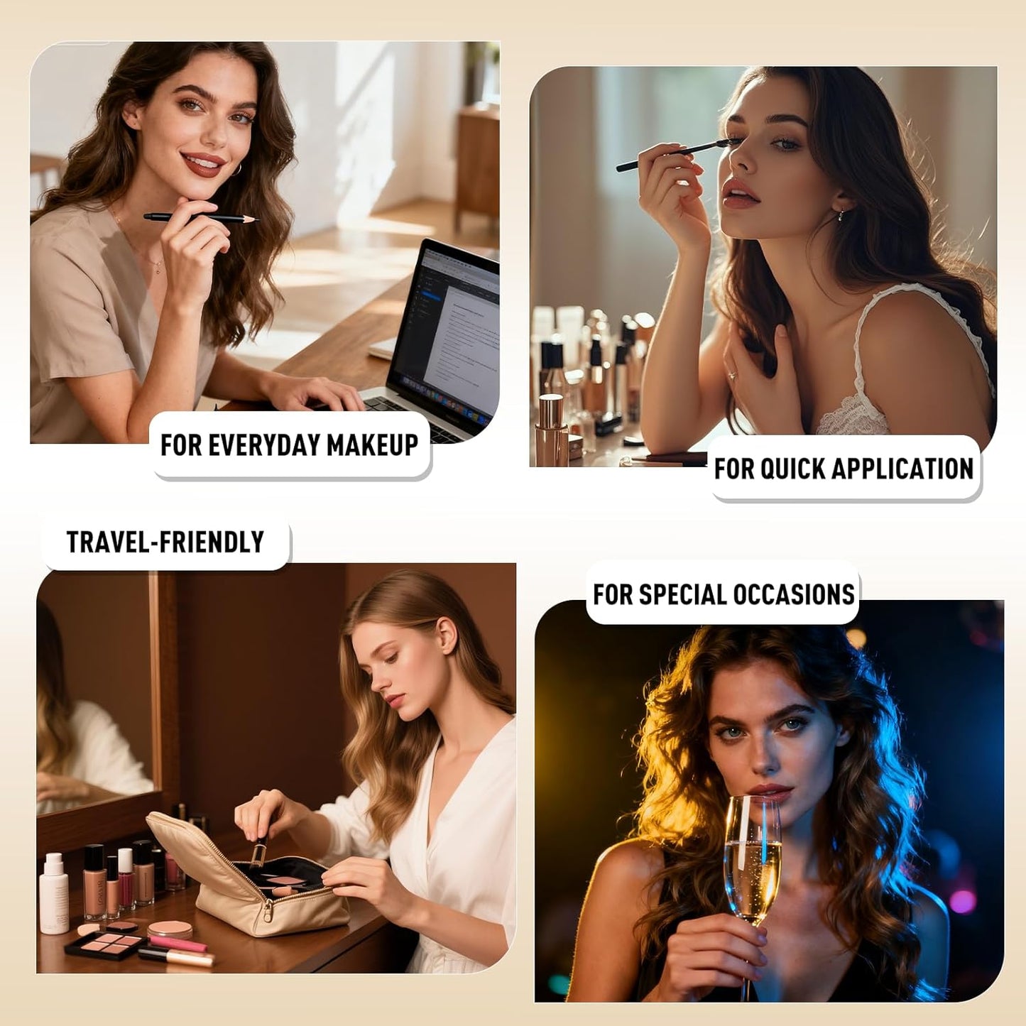 Glitter Eyeshadow Stick - Rose Gold Shimmer Long Lasting Cream Eye Shadow Pencil Crayon Buildable Sparkling Face Highlighter Makeup, Lightweight Waterproof & Smudge Proof for Easy Application