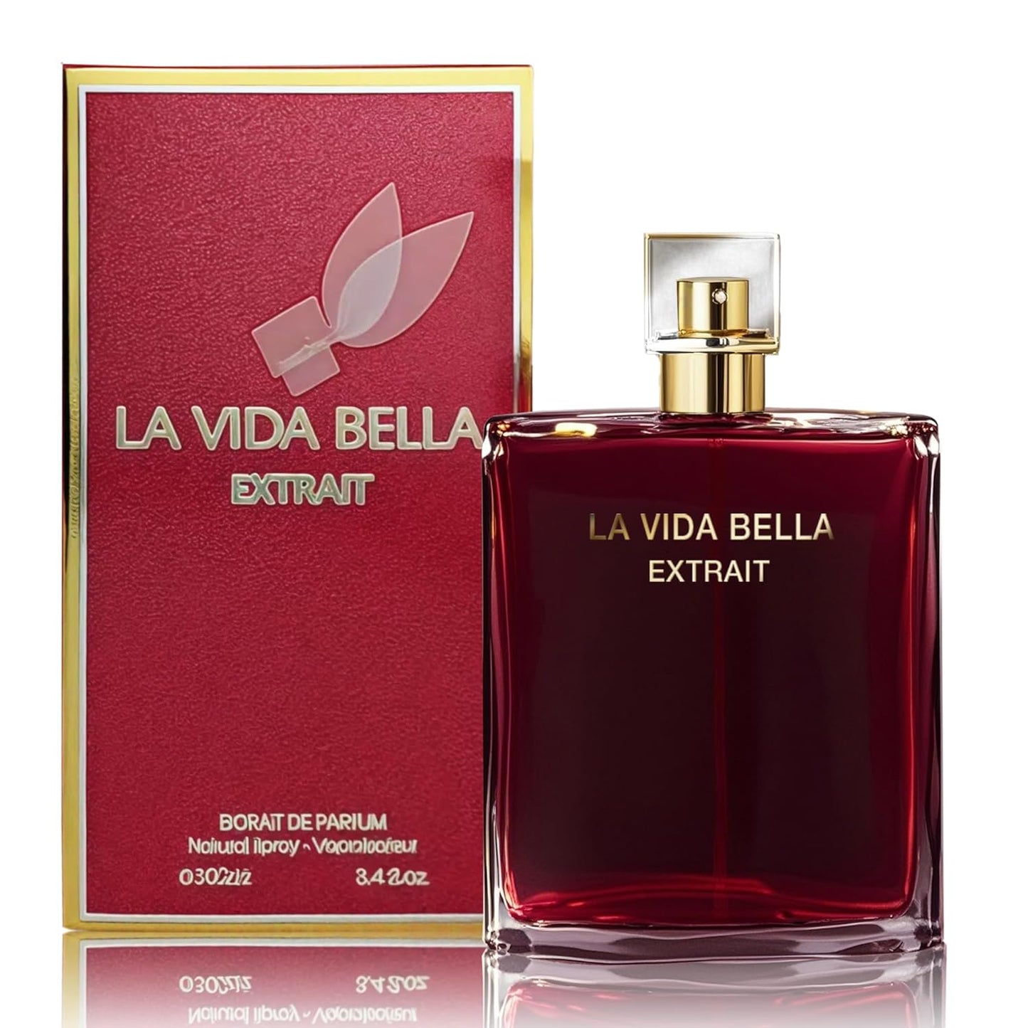 La Vida Bella Extrait Women Perfume 3.4Fl Oz Eau de Parfum Spray with Raspberry, Pink Pepper & Bergamot - Sugary Rush & Citrusy Notes Fragrance Daytime & Casual Use(3 Pack)