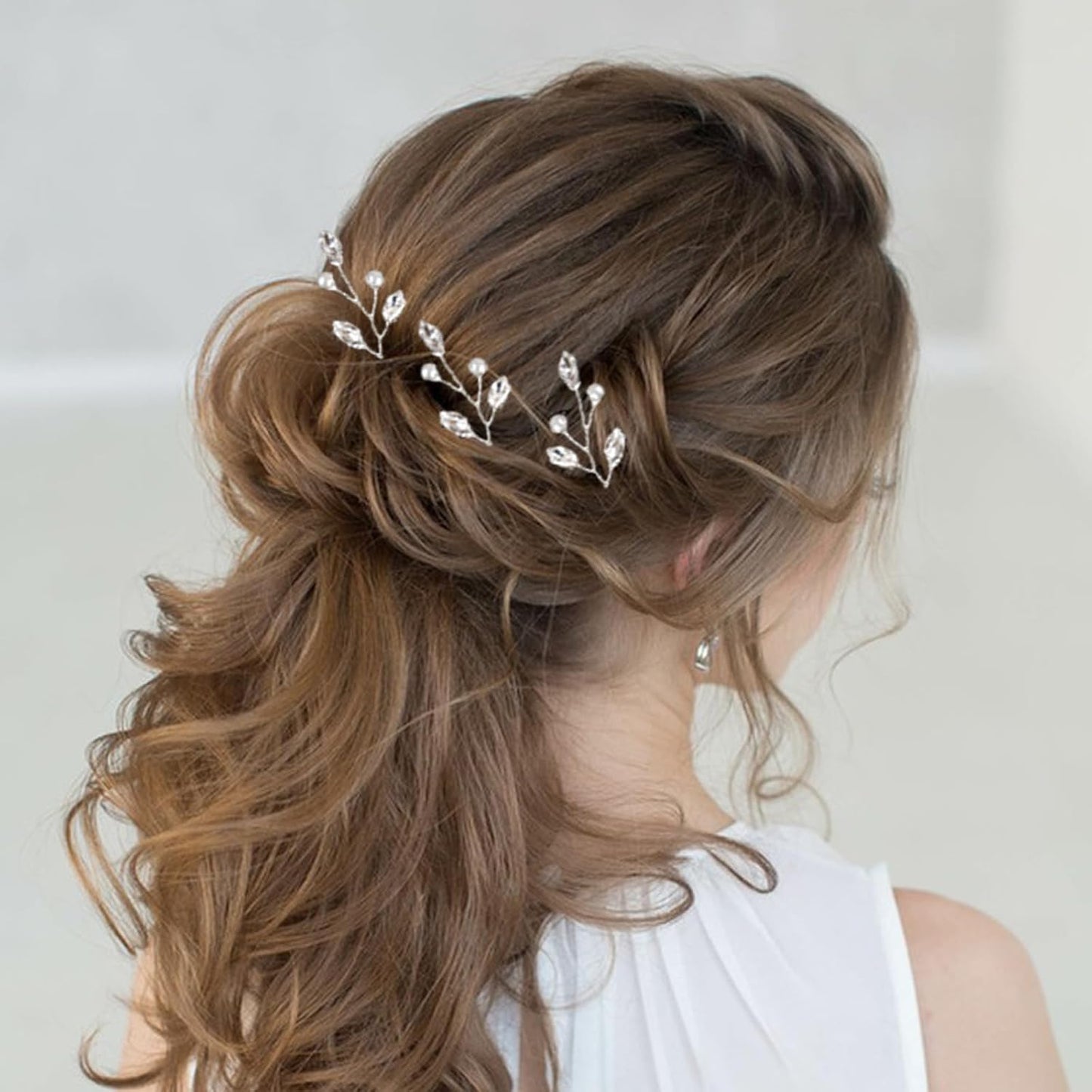 6PCS Silver Hair Pins with Pearls and Crystals for Women and Girls. U Shaped Rhinestone hair accessories for Daily Use or Various Parties. Wedding Hair Clips for Bridal, Bridesmaids and Flower Girls